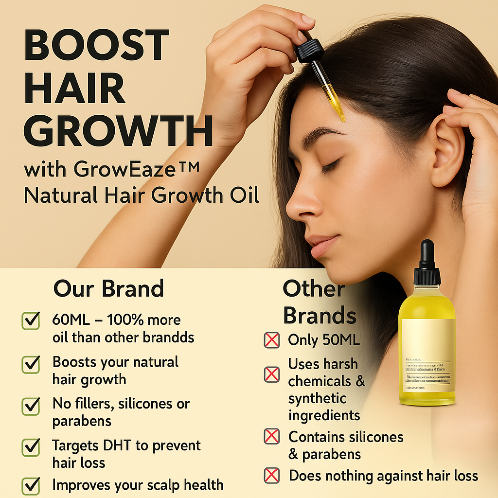 GrowEaze™ Natural Hair Restorer Oil - Buy 1 Get 1 Free