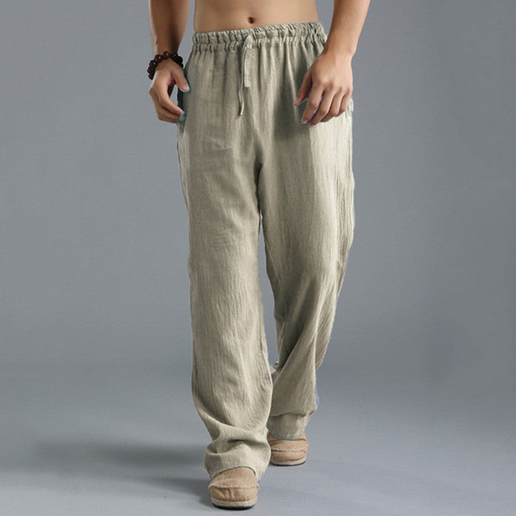 Adrian | Men's Comfortable Linen Pants with Elastic Waistband and Regular Fit-2