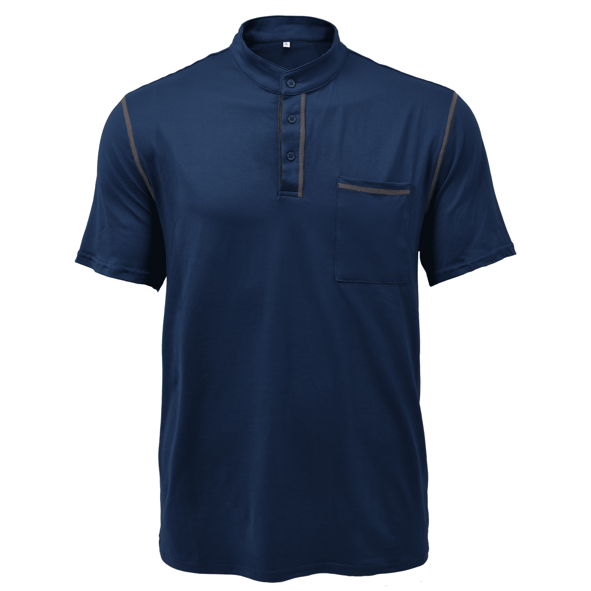 Jules | Heren T-shirt van katoen met Henley kraag, colorblock design en korte mouwen