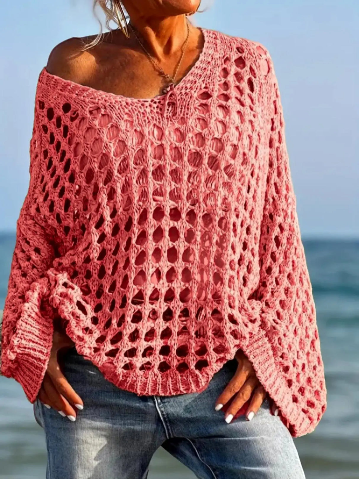 Solvane Crochet Knit Sweater