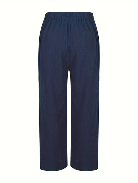 Adrian | Men's Comfortable Linen Pants with Elastic Waistband and Regular Fit-6