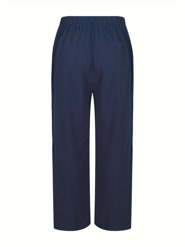 Adrian | Men's Comfortable Linen Pants with Elastic Waistband and Regular Fit-6