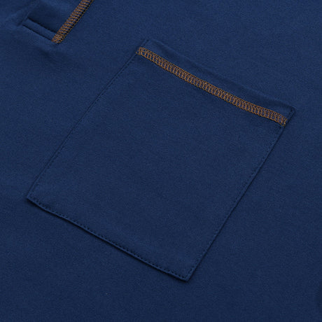 Jules | Heren T-shirt van katoen met Henley kraag, colorblock design en korte mouwen