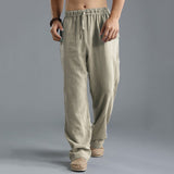 Adrian | Men's Comfortable Linen Pants with Elastic Waistband and Regular Fit-2