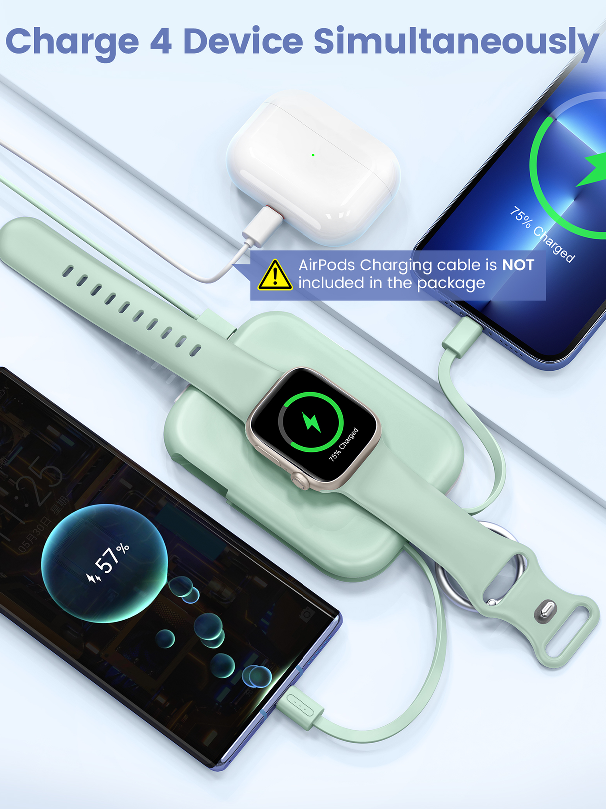 RORRY D2-5000mAh Portable Charger Keychain Power Bank