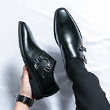 Buckle monk classic retro shoes