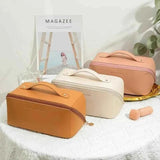 Classy Leather Cosmetic Bag, Portable Makeup Pouch for Travel - Clarify.pk