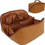 Classy Leather Cosmetic Bag, Portable Makeup Pouch for Travel - Clarify.pk