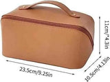 Classy Leather Cosmetic Bag, Portable Makeup Pouch for Travel - Clarify.pk