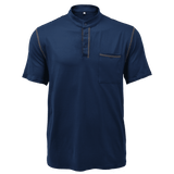 Jules | Heren T-shirt van katoen met Henley kraag, colorblock design en korte mouwen