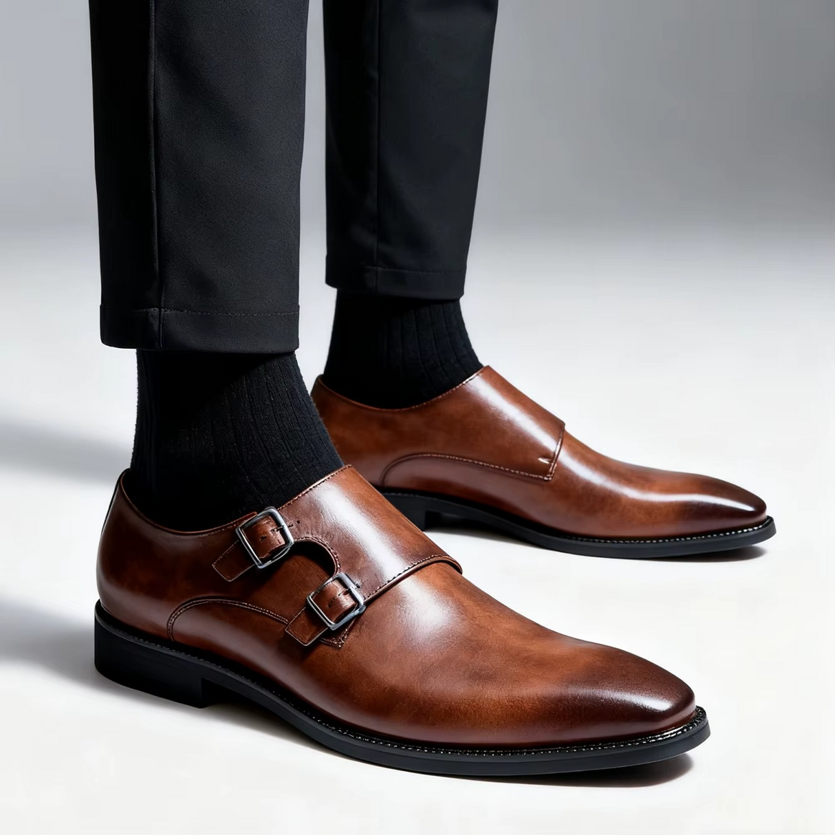 Buckle Monk Classic Retro Shoes
