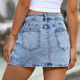 🔥Last Day Special Price £19.99!!✨ Effortlessly rejuvenated girly 💕Women's High Waisted Slit Denim Short Skirts