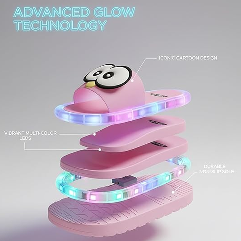 👀LED Cartoon Slippers – Vibrant Light-Up Sole & Cute Penguin Design – Flexible PVC & Easy Slip-On 🏠